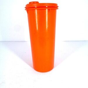 Vintage Tupperware Flip Top Container 1.5 Qt Orange Space Saver USA